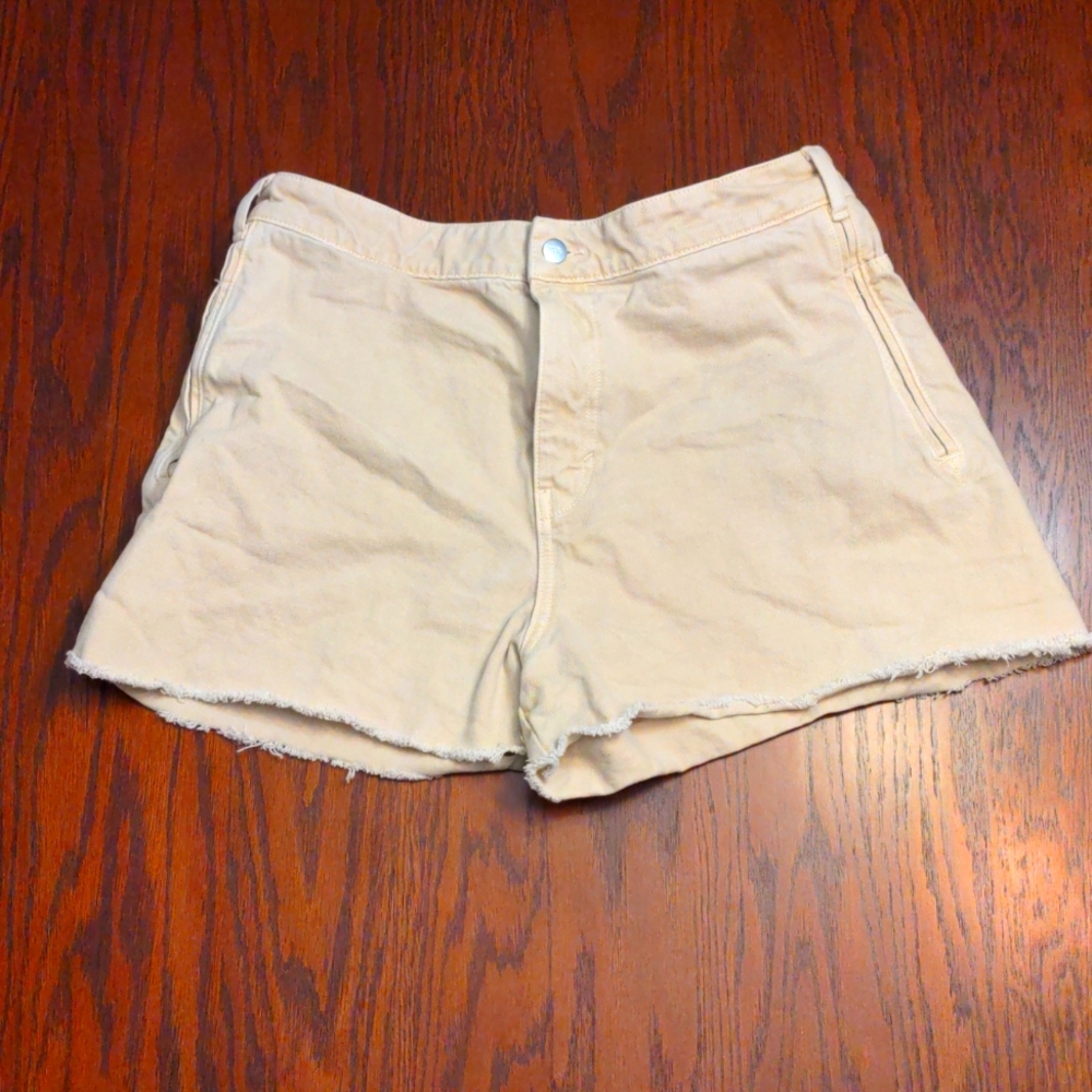 Zara Light Tan/Cream Cut-off Shorts